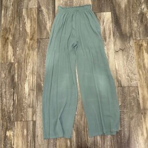 AUDREY 3+1 Wide Leg Elastic Waist Ribbed Pants Sz M